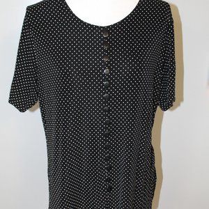 Fashion Bug Polka Dot Button Detail Blouse